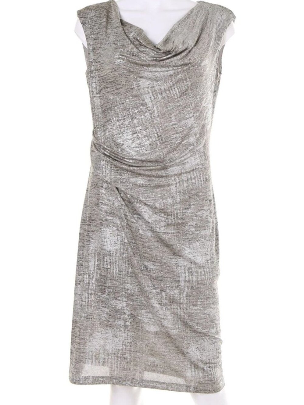 Shiny shawl-neck evening dress